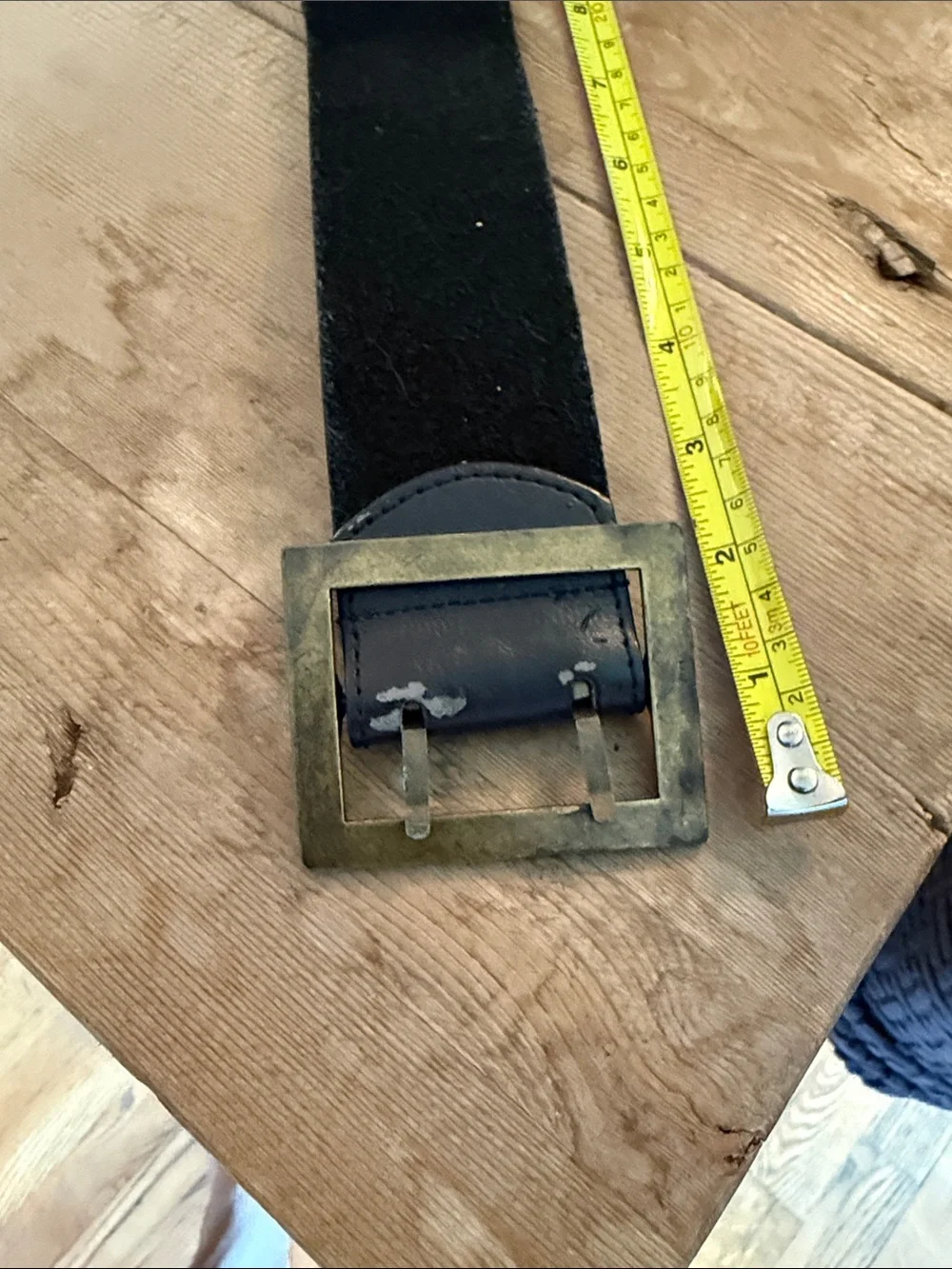 Black Braided Men's Belt with Antique Brass Buckle
